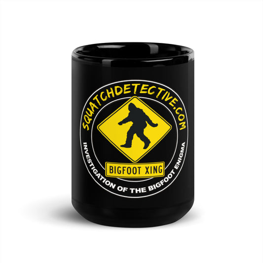 Squatchdetective Logo (Dark) Black Glossy Mug (15 oz)